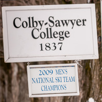 Photo of a Colby-Sawyer College sign